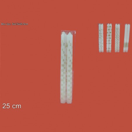 Set 2 qirinj të bardhë, 25cm