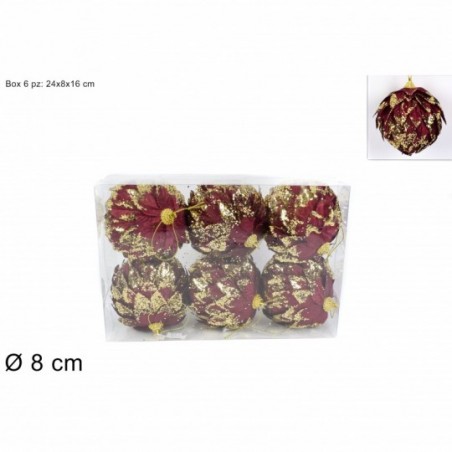 Set me 6 topa dekorues, diam 8cm