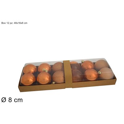 Set me 12 topa dekorues, diam 8 cm