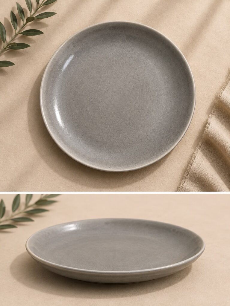 Pjate balte 27 cm ngjyre gri mat