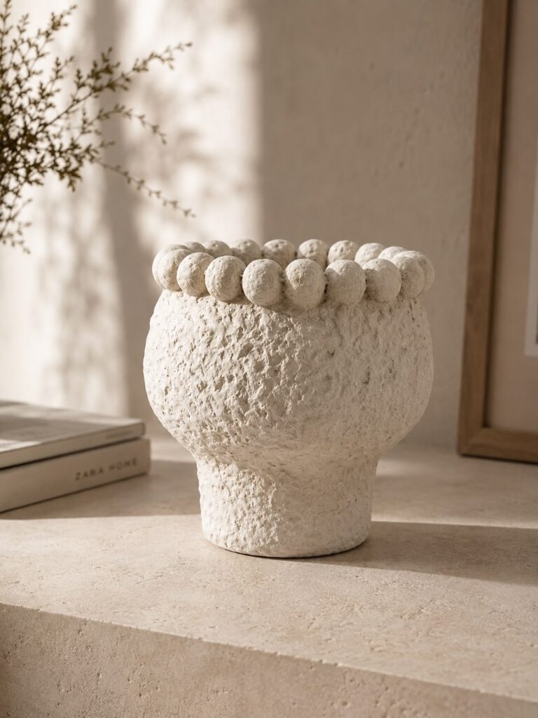 Vazo me dizajn minimalist dhe teksture unike 16*16 cm